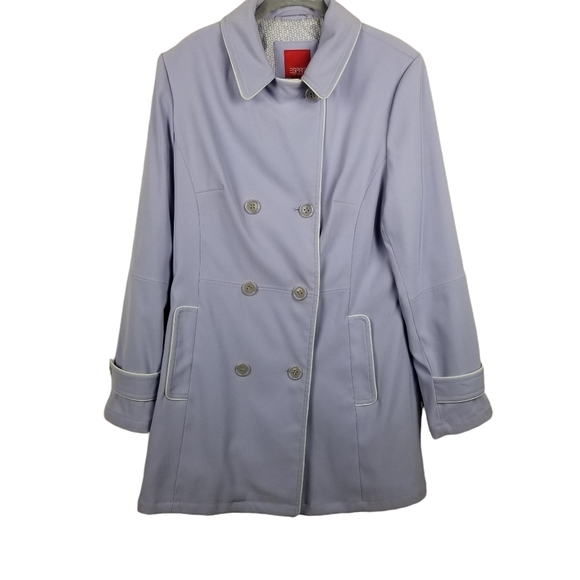 Esprit Lilac Double Breasted A-line Coat Jacket Womens Size Medium - Picture 4 of 8